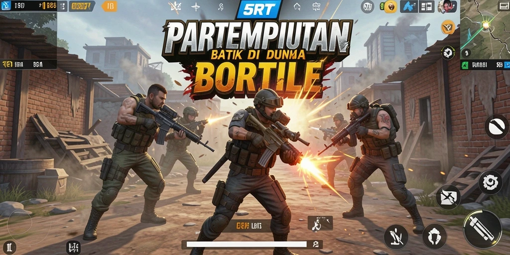 Screenshot 5RT yang menampilkan aksi intens dalam Battle Royale.
