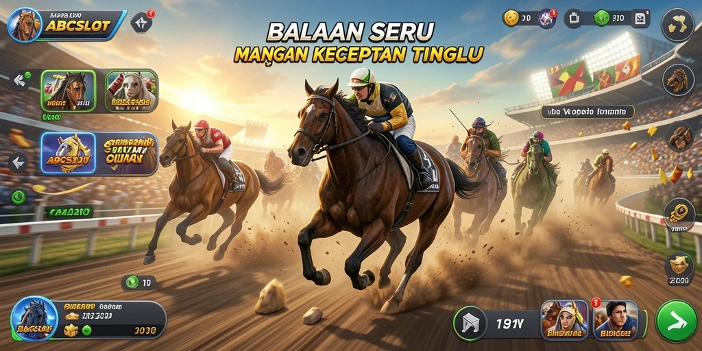 Tampilan gameplay ABCSLOT yang mendebarkan di lintasan balap.