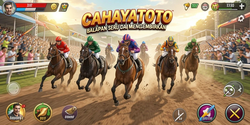 Tampilan screenshot game CAHAYATOTO yang menampilkan aksi balapan yang mendebarkan.