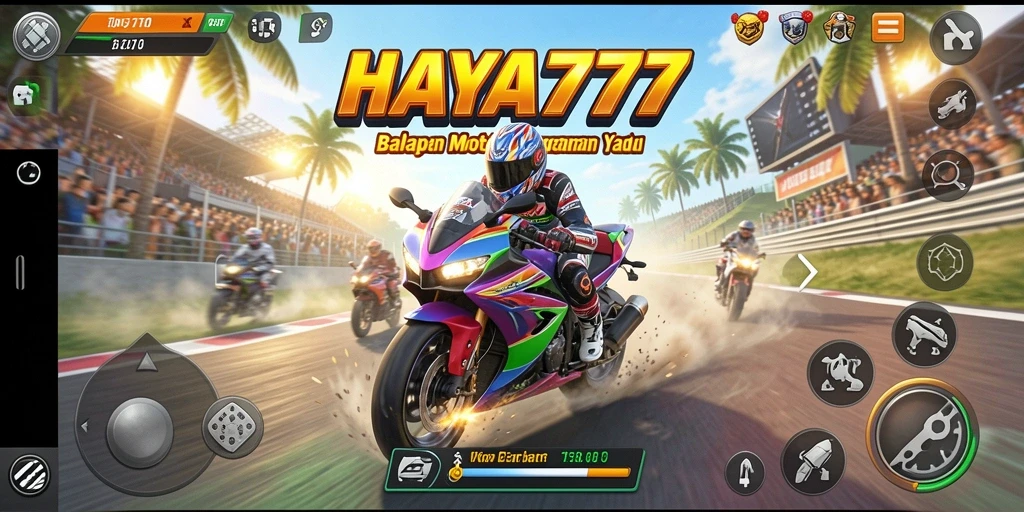 Tampilan gameplay HAYA777 yang penuh aksi dan kecepatan.