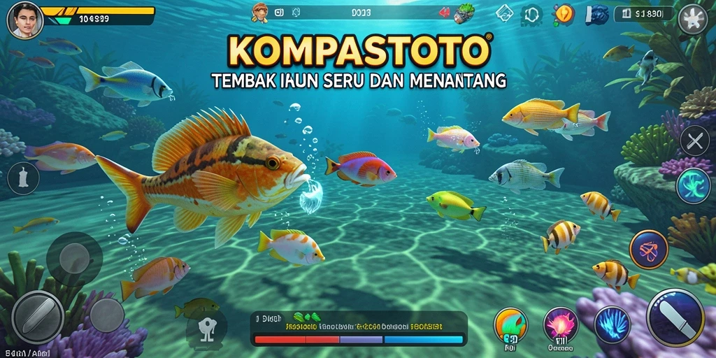 Tampilan gameplay Tembak Ikan yang menarik di KOMPASTOTO.