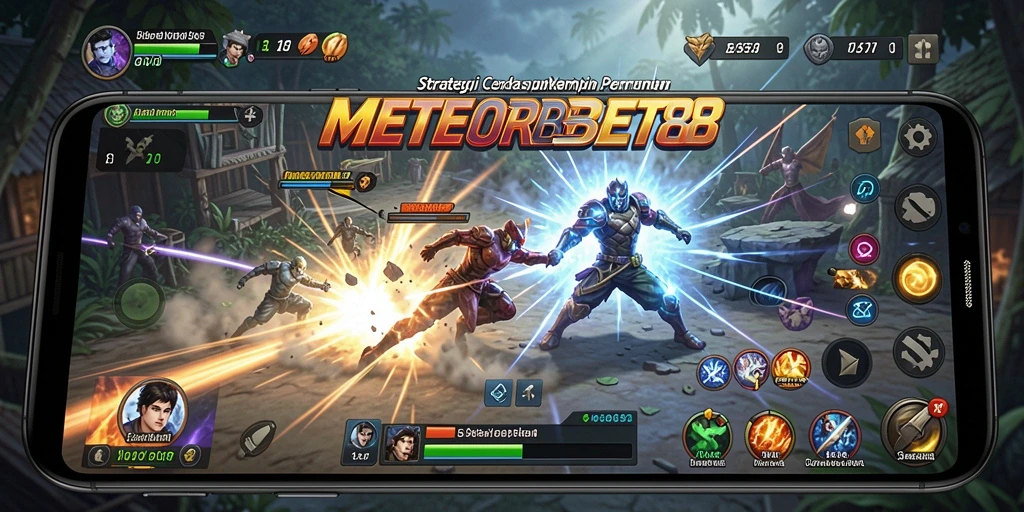 Screenshot gameplay METEORBET88 menampilkan aksi strategi yang mendebarkan.