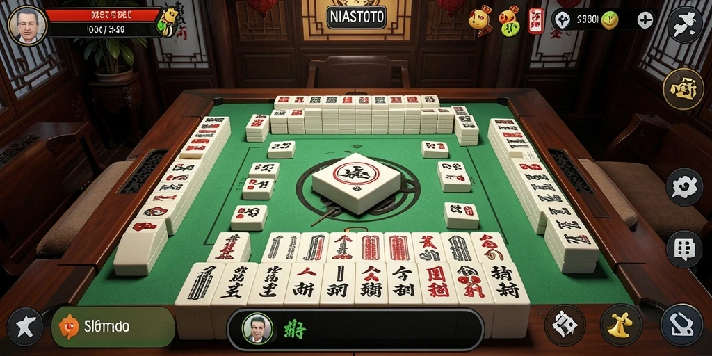 Tampilan gameplay menyenangkan dalam NIASTOTO saat bermain Mahjong.