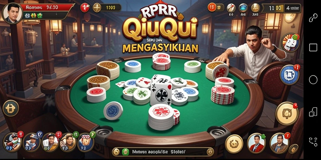 Tampilan gameplay RPRR yang seru dan menegangkan dalam permainan QiuQiu.